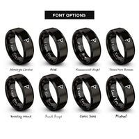 font options for inside engraving on black wunjo rings