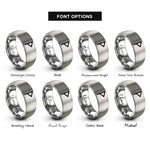 font options for inside engraving on silver wunjo rings