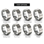 font options for inside engraving on grey wunjo rings