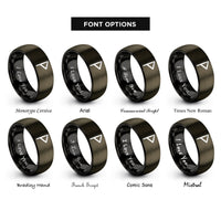 font options for inside engraving on gunmetal & black wunjo rings
