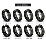 font options for inside engraving on black & gray wyvern rings
