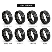 font options for inside engraving on black wyvern rings