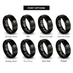 font options for inside engraving on black wyvern rings