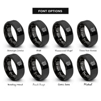 font options for inside engraving on black wyvern rings