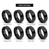 font options for inside engraving on black wyvern rings