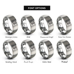 font options for inside engraving on gray wyvern rings