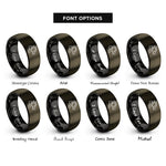 font options for inside engraving on gunmetal & black wyvern rings