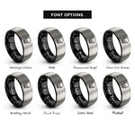 font options for inside engraving on black & silver x ray skull rings