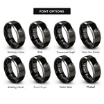 font options for inside engraving on black & silver x ray skull rings