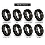 font options for inside engraving on black x ray skull rings