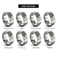 font options for inside engraving on gray x ray skull rings