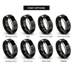 font options for inside engraving on black & silver x ray spine rings