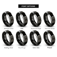 font options for inside engraving on black & silver x ray spine rings
