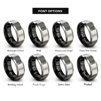 font options for inside engraving on black & gray x ray spine rings