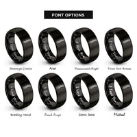 font options for inside engraving on black x ray spine rings