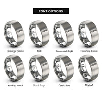 font options for inside engraving on grey x ray spine rings