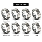 font options for inside engraving on gray x ring arrow rings