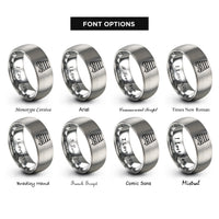 font options for inside engraving on silver xylophone crossed mallets rings
