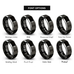 font options for inside engraving on black & silver yakitori skewer rings