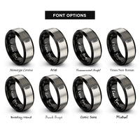 font options for inside engraving on black & silver yakitori skewer rings