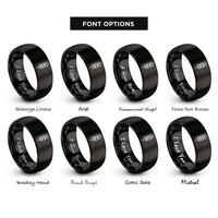font options for inside engraving on black yakitori skewer rings