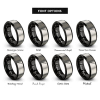 font options for inside engraving on black & gray yanagiba knife rings
