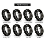font options for inside engraving on black & gray yanagiba knife rings