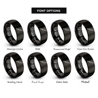 font options for inside engraving on black yanagiba knife rings
