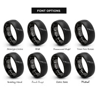 font options for inside engraving on black yanagiba knife rings