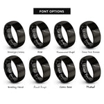 font options for inside engraving on black yanagiba knife rings
