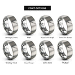 font options for inside engraving on grey yanagiba knife rings
