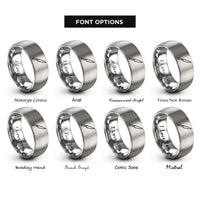font options for inside engraving on grey yanagiba knife rings