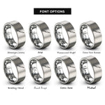font options for inside engraving on gray yanagiba knife rings