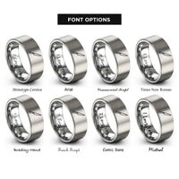 font options for inside engraving on gray yanagiba knife rings