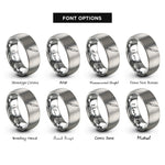 font options for inside engraving on silver yanagiba knife rings