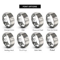 font options for inside engraving on silver yanagiba knife rings