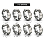 font options for inside engraving on silver yanagiba knife rings