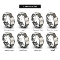 font options for inside engraving on silver yanagiba knife rings