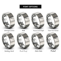 font options for inside engraving on grey yanagiba knife rings