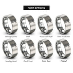 font options for inside engraving on grey yaquina lighthouse beam rings