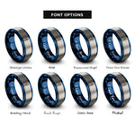 font options for inside engraving on blue & grey yari spear rings