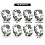 font options for inside engraving on grey yari spear rings
