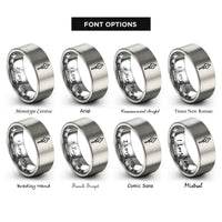 font options for inside engraving on grey yari spear rings