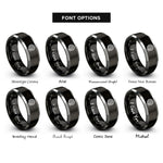 font options for inside engraving on black & gray yarn ball rings