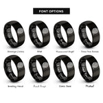 font options for inside engraving on black yarn ball rings