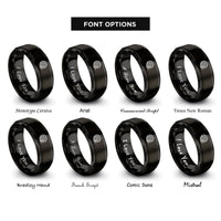 font options for inside engraving on black yarn ball rings