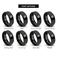font options for inside engraving on black yarn ball rings