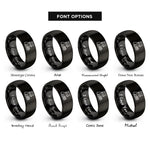 font options for inside engraving on black yarn ball rings