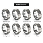font options for inside engraving on grey yarn ball rings