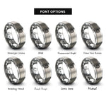 font options for inside engraving on silver yarn ball rings